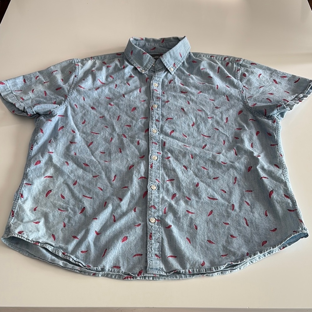 🌶️ Bonobos Men’s Short Sleeve Button-Down Shirt – Chili Pepper Print – Size XL